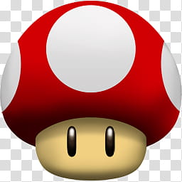 Super Mario Icons, Mario red mushroom transparent background PNG clipart