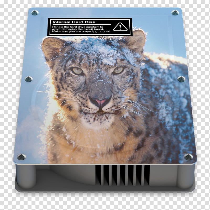 HDD Icons, OS X ., Snow Leopard, snow leopard printed internal hard disk icon transparent background PNG clipart