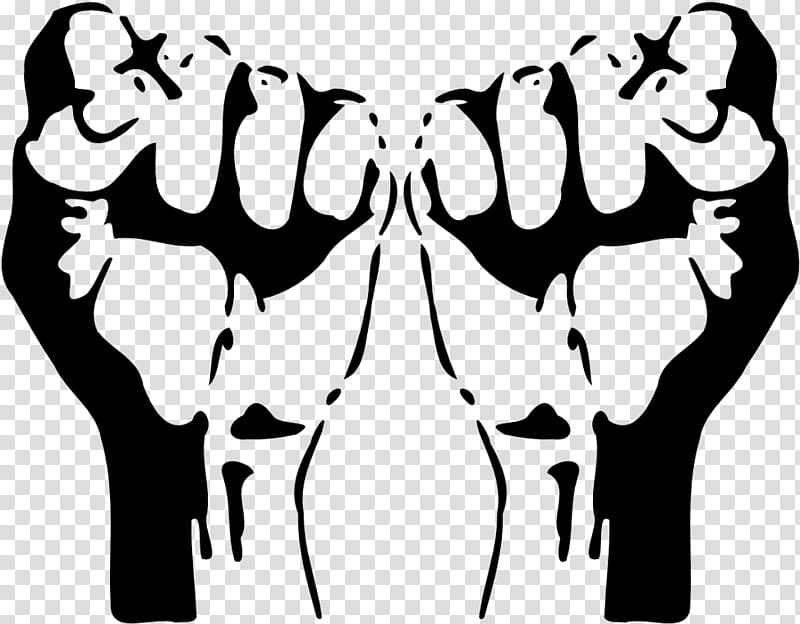 Raised Fist Blackandwhite, SALUTE, Fist Bump, Stencil, Sticker, Hand, African Americans, Symmetry transparent background PNG clipart