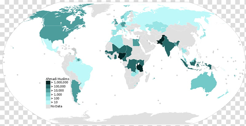 Muslim, Ahmadiyya, Ahmadiyya By Country, World, Map, Qadian, Population, Islam transparent background PNG clipart