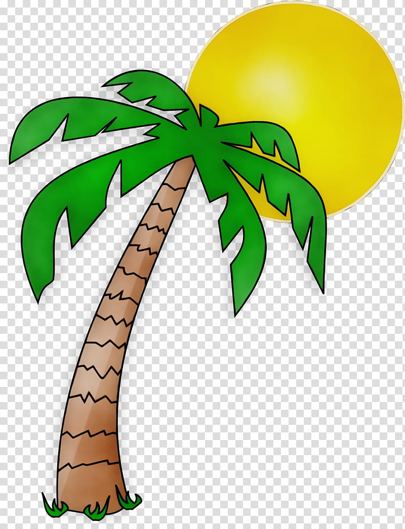 Coconut Tree Drawing, Watercolor, Paint, Wet Ink, Palm Trees, Silhouette, Computer Icons, Encapsulated PostScript transparent background PNG clipart