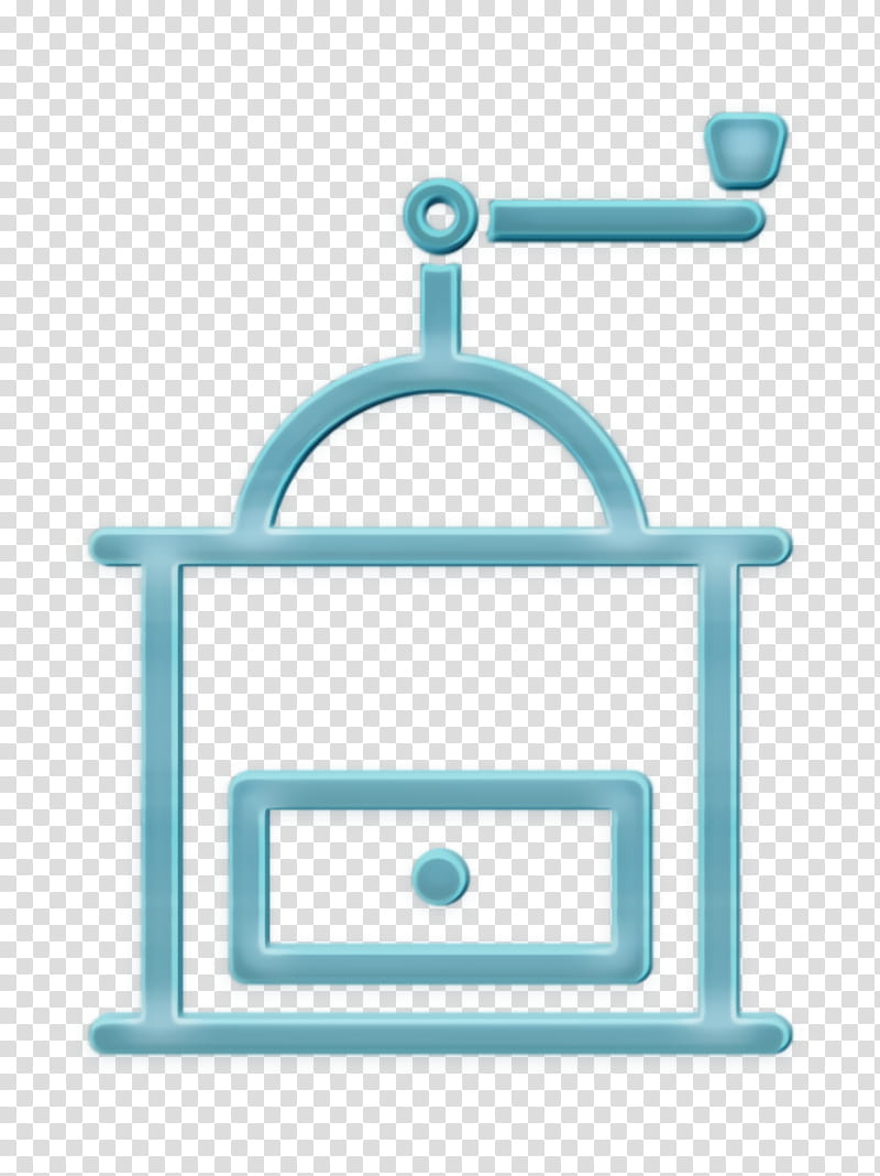 barista icon coffee icon grinder icon, Turquoise transparent background PNG clipart