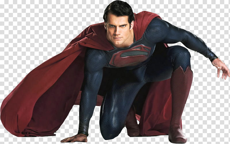 Henry Cavill as Superman crouching transparent background PNG clipart