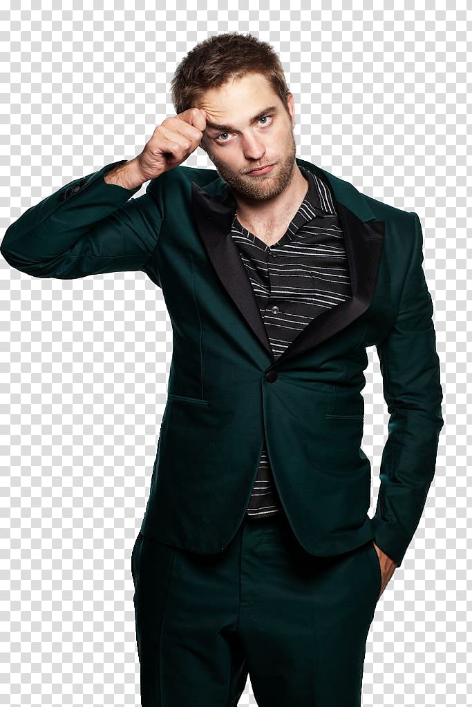 Robert Pattinson , man pinching his eyebrow transparent background PNG clipart