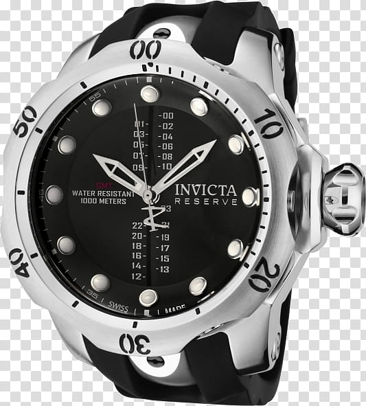 Watch, Invicta Watch Group, Invicta Mens, Chronograph, Quartz Clock, Invicta Reserve, Swiss Made, Diving Watch transparent background PNG clipart