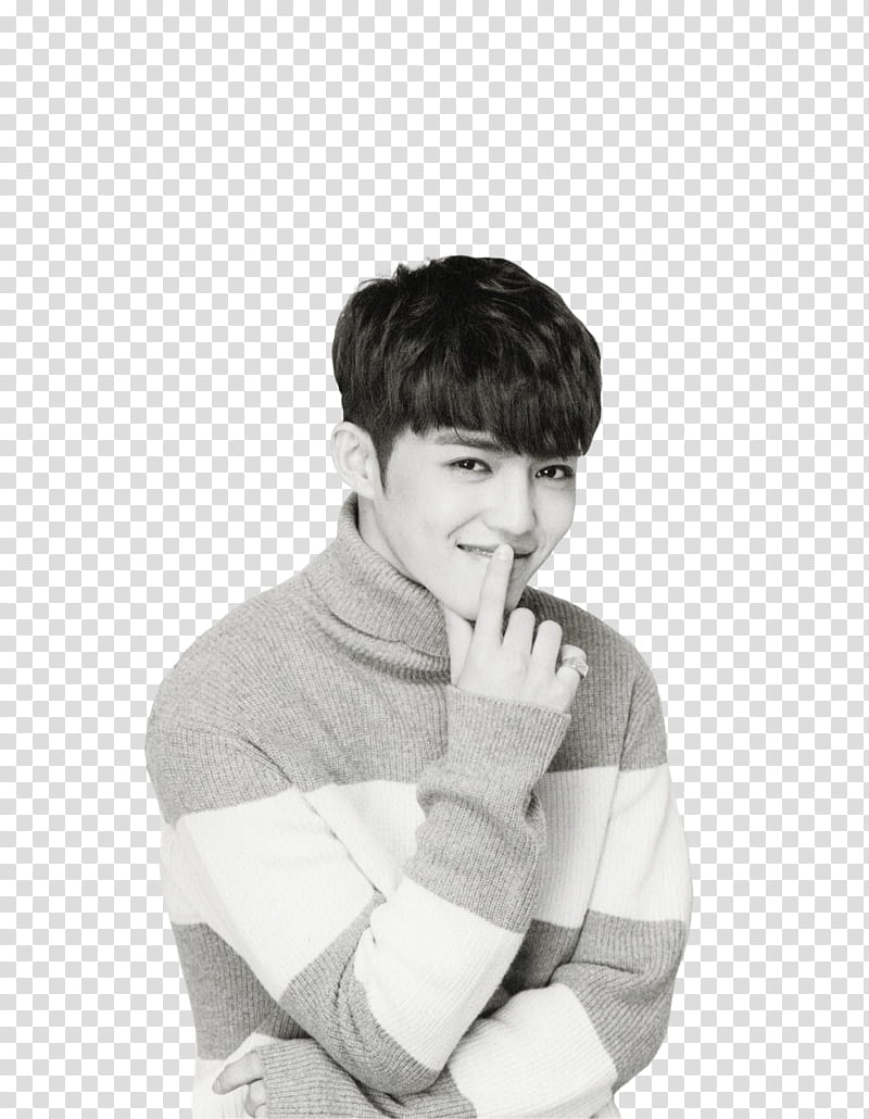 SEVENTEEN wssxx, grayscale graphy of man wearing sweater transparent background PNG clipart