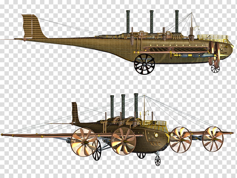 Steampunk Flying Machine , brown and green steampunk flying machines transparent background PNG clipart