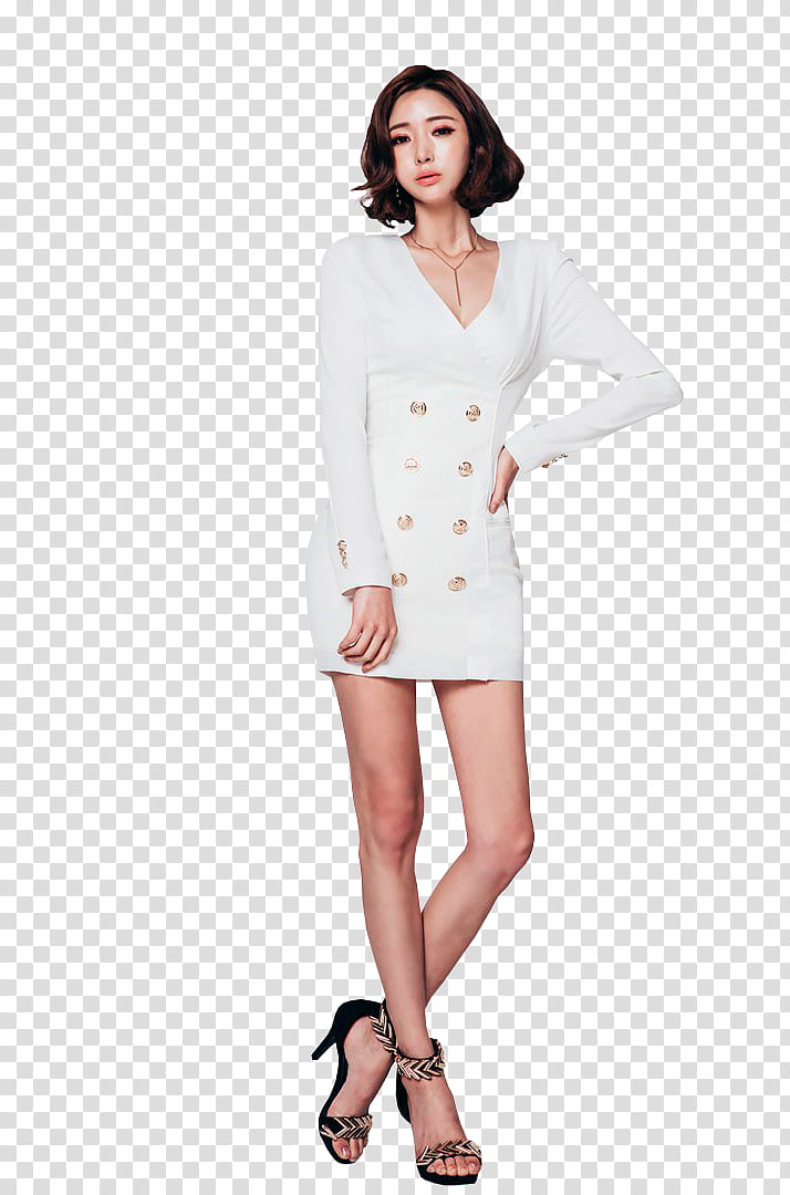 SPECIAL  WATCHERS, woman in white long sleeved bodycon mini dress transparent background PNG clipart