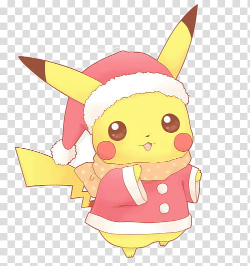 Navidad, Pokemon Pikachu wearing Santa Claus costume transparent background PNG clipart