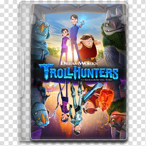 TV Show Icon , Trollhunters, Dreamworks Troll Hunters DVD case transparent background PNG clipart