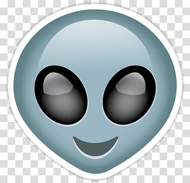 Emojis, gray alien head sticker transparent background PNG clipart