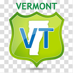 US State Icons, VERMONT, green, white, and blue Vermont logo transparent background PNG clipart