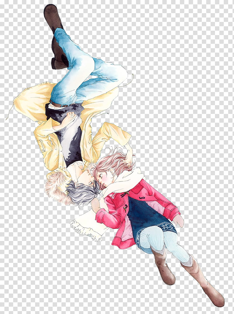 Ao Haru Ride Render, boy and girl anime character transparent background PNG clipart