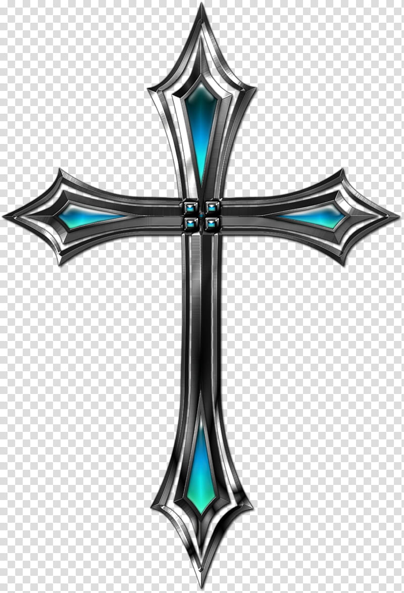 Silver Cross, gray cross pendant transparent background PNG clipart