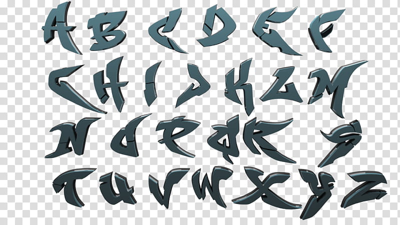 D Alphabet Graffiti, black alphabet illustration transparent background PNG clipart