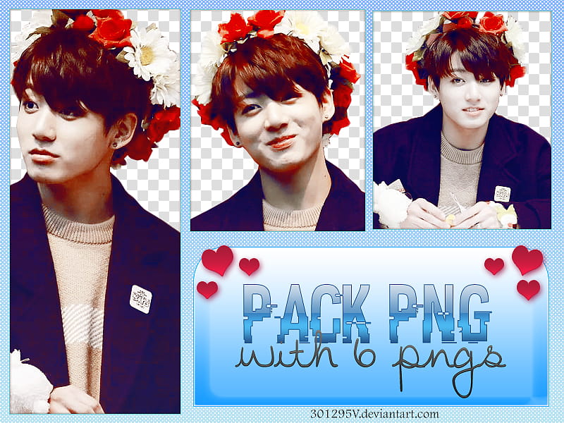 BTS Jungkook , men's red and white floral headdress transparent background PNG clipart