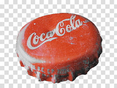 red Coca-cola bottle cap close-up transparent background PNG clipart