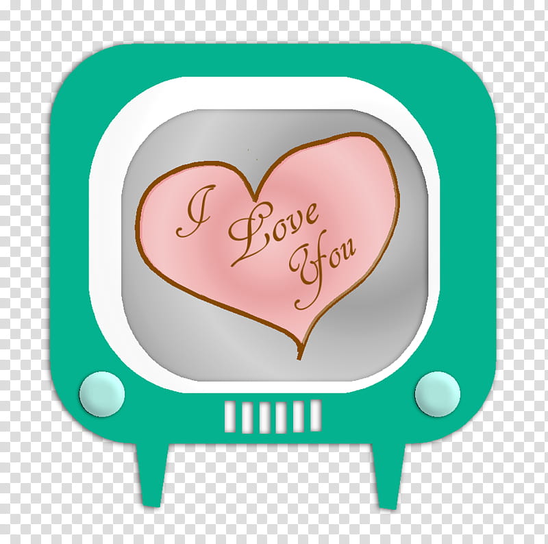 S, green and white TV displaying i love you inside heart illustration transparent background PNG clipart