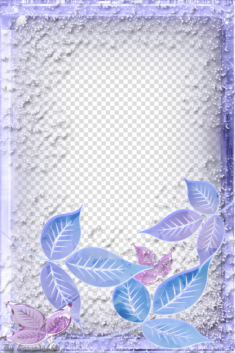 Lav Frame, rectangular purple floral border transparent background PNG clipart
