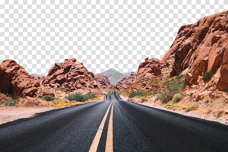 road mountainous landforms asphalt badlands highway, Road Trip, Natural Landscape, Thoroughfare, Mode Of Transport, Rock transparent background PNG clipart