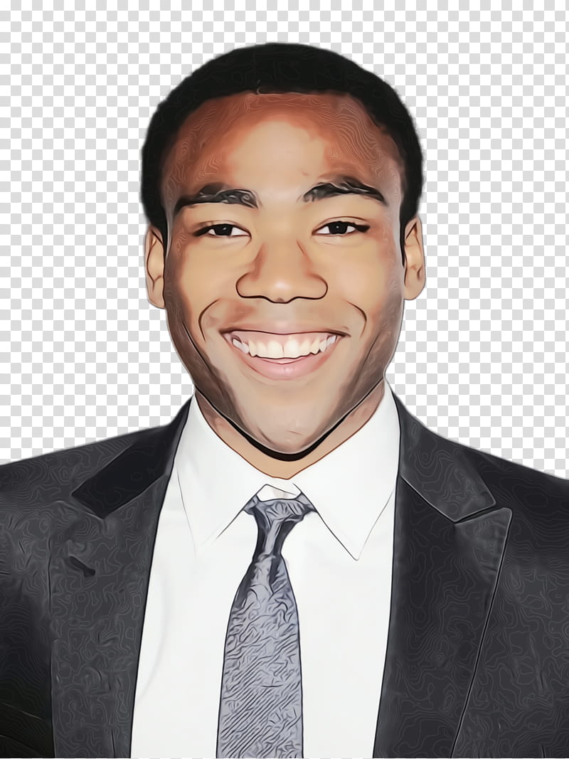 Watercolor Business, Paint, Wet Ink, Donald Glover, New York, , Tuxedo, Actor transparent background PNG clipart
