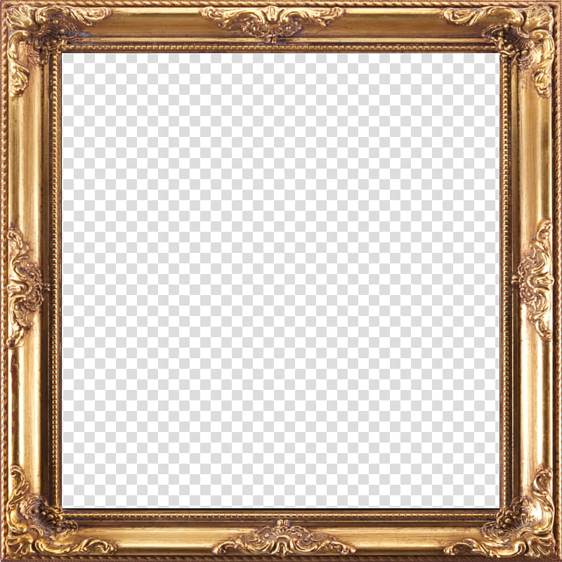 Antique Frame I square, square gold-colored frame transparent background PNG clipart