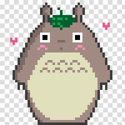 PIXEL KAWAII S, grey and beige Totoro art transparent background PNG clipart