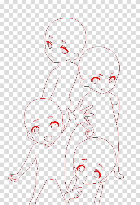 Children Base, four human character doodles illustration transparent background PNG clipart