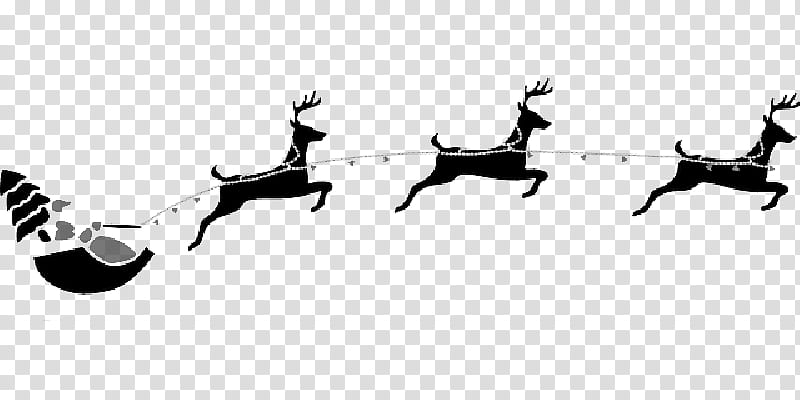 Christmas Santa Claus, Reindeer, Santa Clauss Reindeer, Christmas Day, Rudolph, Sled, Flying Santa, Holiday transparent background PNG clipart