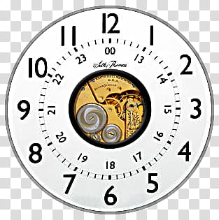 Clock Set, round white and gold-colored watch transparent background PNG clipart