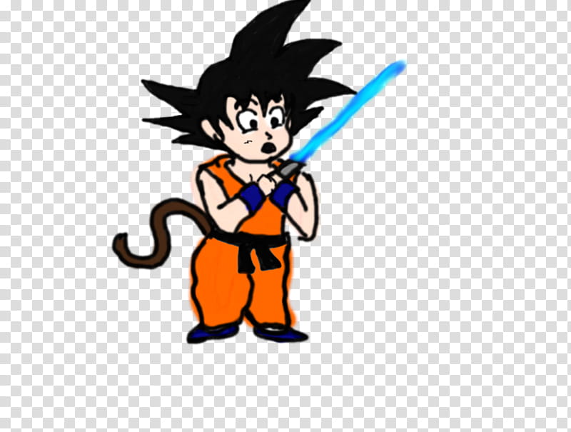 Goku holding a lightsaber transparent background PNG clipart