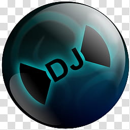 Black Pearl Dock Icons Set, BP Virtual DJ Aqua transparent background PNG clipart