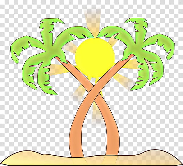 Palm Tree Silhouette, Cartoon, Palm Trees, Beach, Computer Icons, , Green, Leaf transparent background PNG clipart