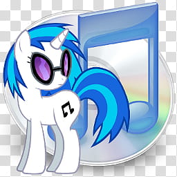 All icons in mac and ico PC formats, Music, DJ PONiTunes, My Little Pony transparent background PNG clipart