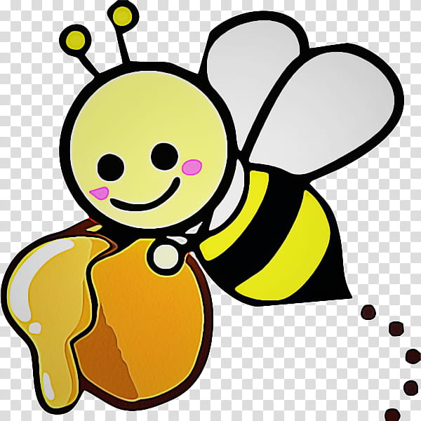 Bumblebee, Cartoon, Honeybee, Yellow, Membranewinged Insect, Pollinator, Happy transparent background PNG clipart