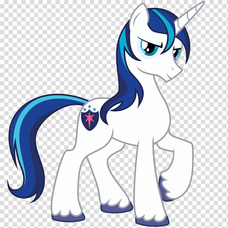 My Little Pony, MyLittlePony Shining Armor artwork on blue background transparent background PNG clipart