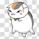 Nyanko sensei Shimeji, standing white and gray cat illustration transparent background PNG clipart