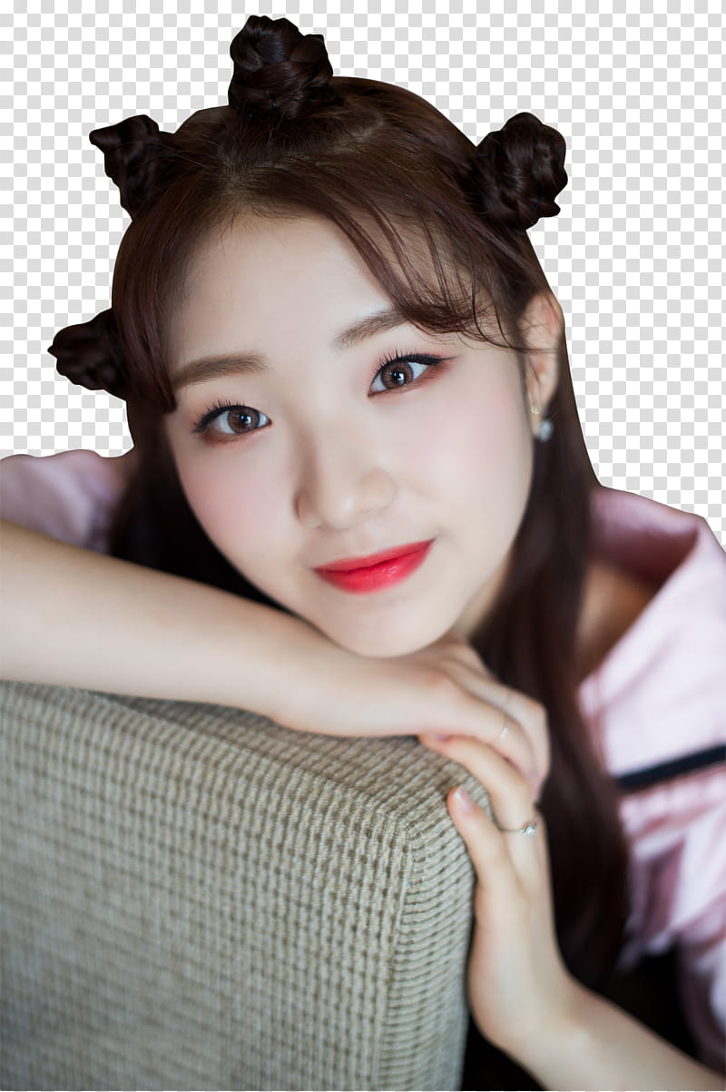 YEOJIN X DISPATCH LOONA, women's wearing pink off-shoulder top transparent background PNG clipart