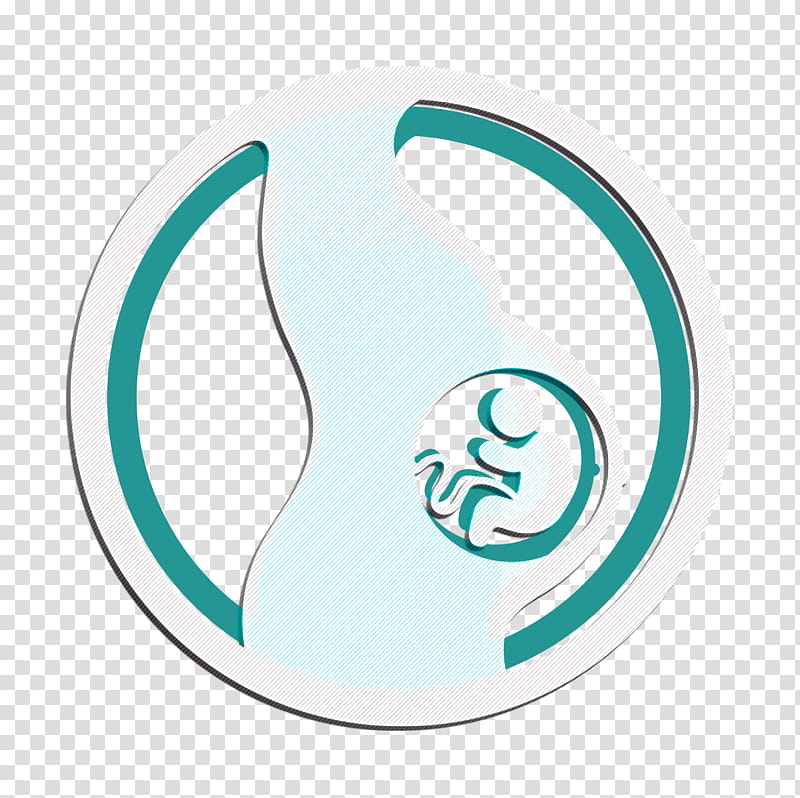 fetus icon pregnancy icon pregnant icon, Aqua, Turquoise, Logo, Teal, Symbol, Circle, Emblem transparent background PNG clipart