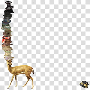 various VI, brown deer with hats on head illustration transparent background PNG clipart