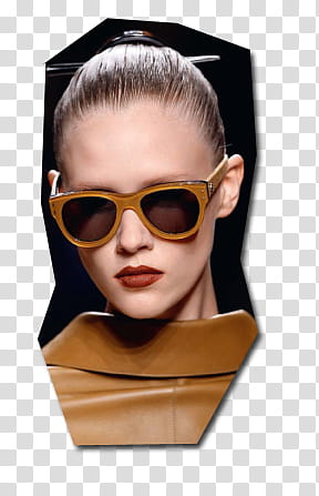 cosmo fashion, woman wearing brown top and sunglasses transparent background PNG clipart