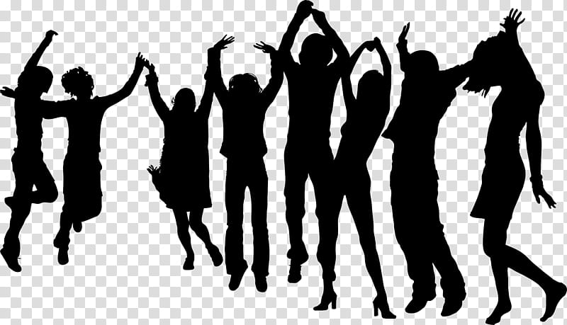 Group Of People, Silhouette, Dance, Printmaking, Drawing, Social Group, Youth, Cheering transparent background PNG clipart