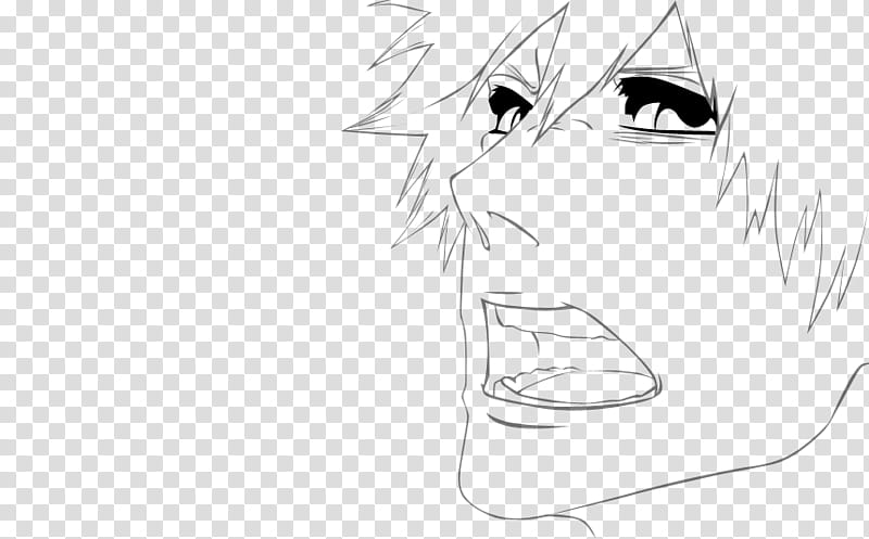 Lineart Manga Bleach , Ichigo transparent background PNG clipart