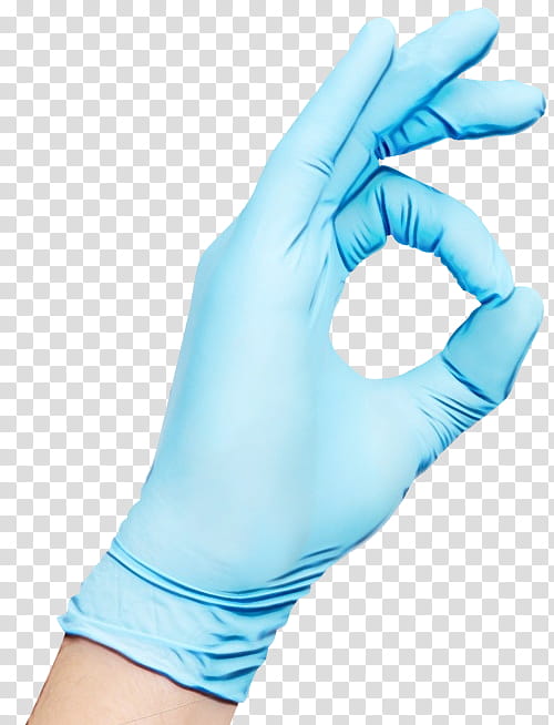 glove hand medical glove blue personal protective equipment, Watercolor, Paint, Wet Ink, Wrist, Arm, Finger, Safety Glove transparent background PNG clipart