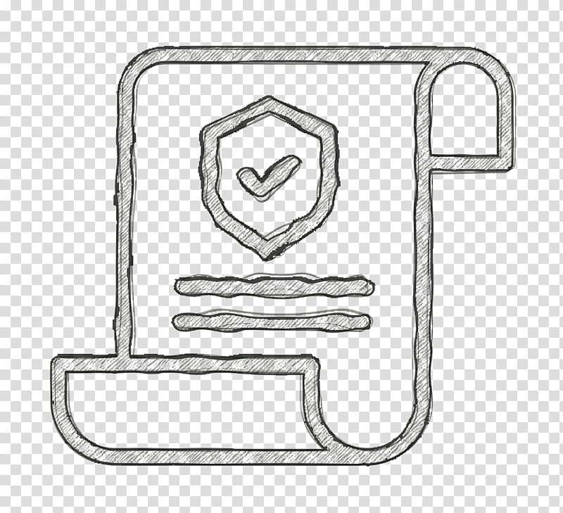 Insurance icon Policy icon Contract icon, Line Art, Rectangle transparent background PNG clipart