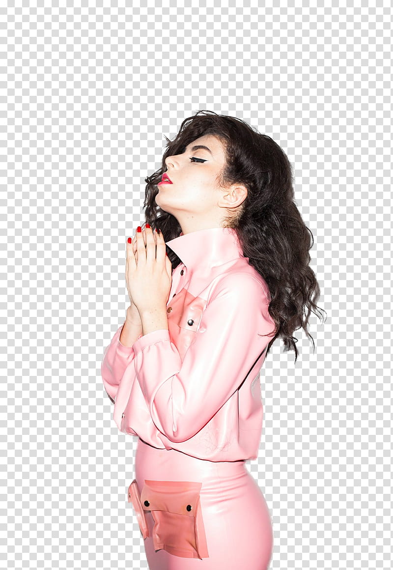 Charli Xcx, woman facing sideways transparent background PNG clipart