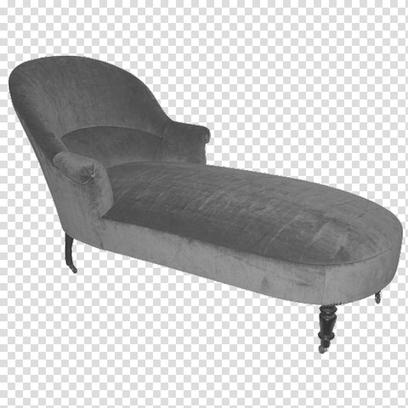 Chaise Lounge I, grey fabric chaise lounge transparent background PNG clipart