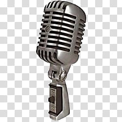 Microfonos, grey and black microphone transparent background PNG clipart