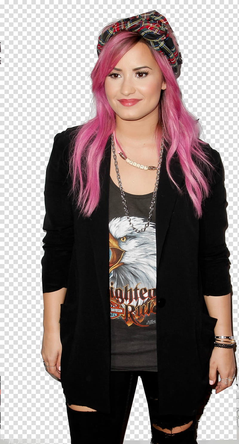 Demi Lovato Pink Hair transparent background PNG clipart