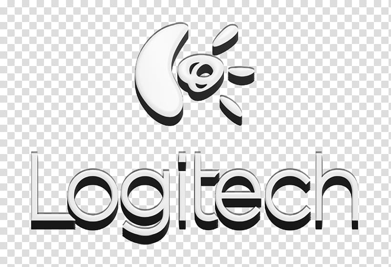 logitech icon, Text, Logo, Line, Blackandwhite transparent background PNG clipart